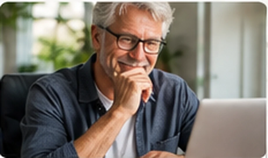 An adult reviewing information and considering personal health choices.