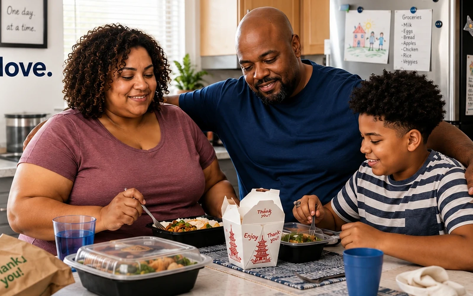 A family enjoying everyday life together