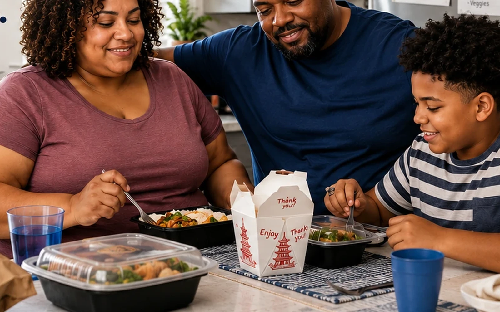 A family sharing a meal and time together