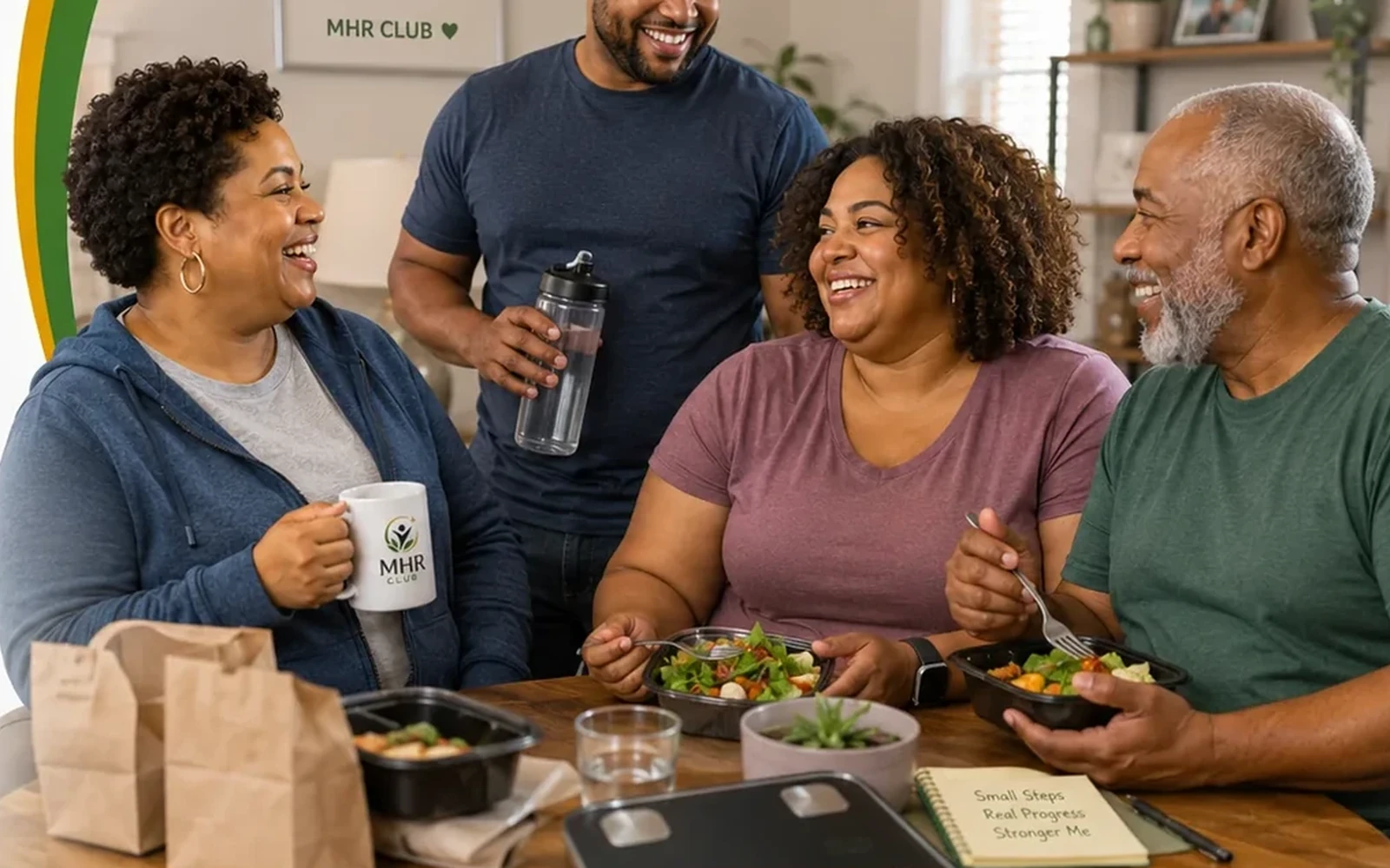 Coworkers enjoying lunch together